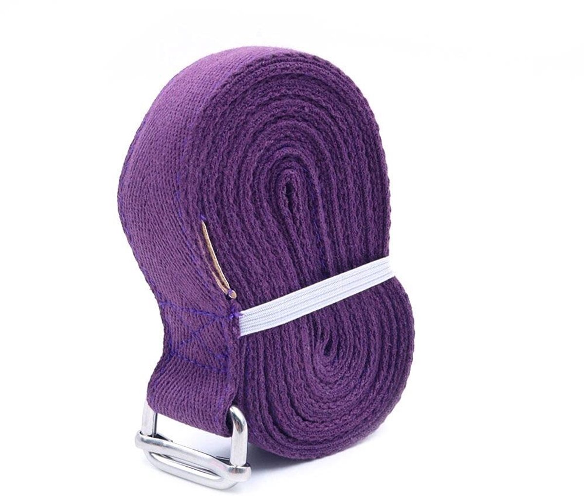 Dailygoods - 8FT Yogariem voor Stretching - Verstelbare D-ring - Paars