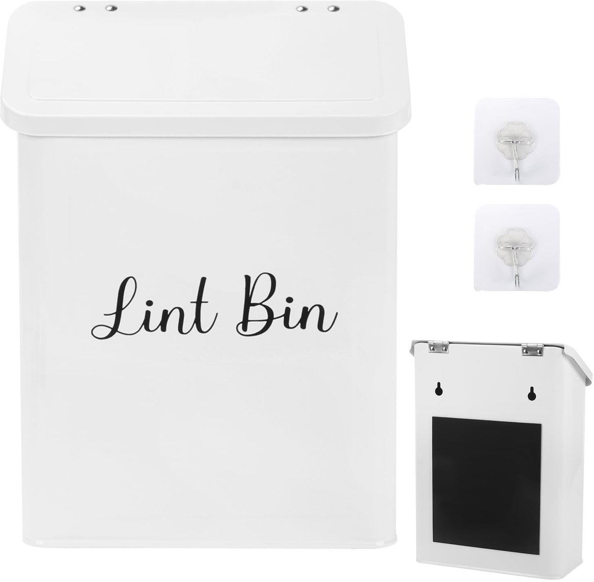 Dailygoods- Afvalbak met deksel - Afvalbak met muurhouder - Magnetische afvalbak - Organisatie voor wasaccessoires - Elegant design - Afmetingen 19x9,2x27 cm - Wasmand