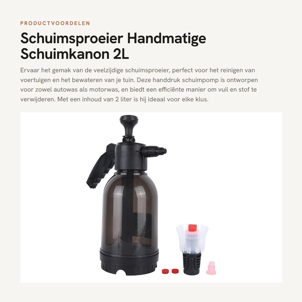 Dailygoods- Schuimsproeier Handdruk 2L - Sneeuwschuimsproeier - Handzeepsproeier - Tuinsproeier - Autowasstraat - Inclusief extra mondstuk - Sproeier