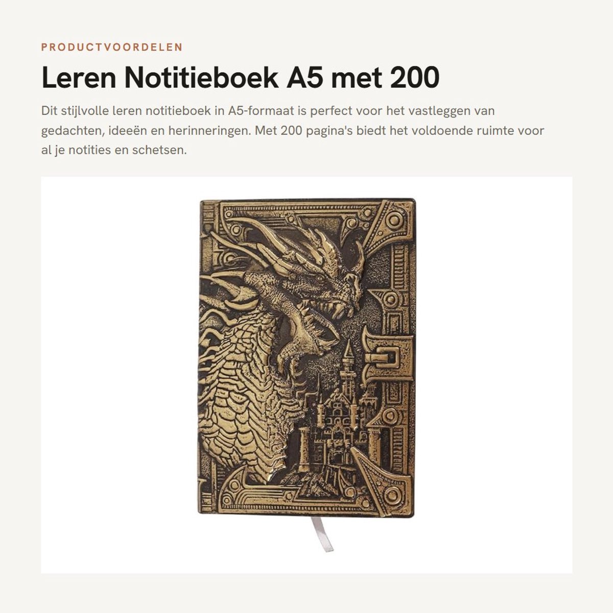 Dailygoods - Leren Notitieboek A5 met 200 Pagina's