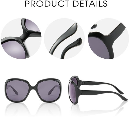 Zonnebril Heren/Dames - UV400 Bescherming - Oversized - Gepolariseerde Lens - 2 Paar - Klassieke Stijl - Zonnebrillen — afbeelding 4