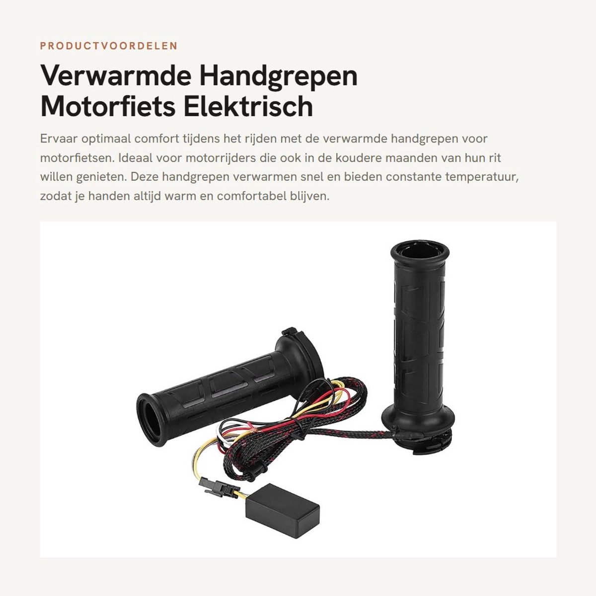 Dailygoods - Verwarmde Handgrepen Motorfiets - Elektrisch Warm - 22mm - Comfortabel en Duurzaam - Ideaal voor Koude Dagen - Voor Motorfietsen - Zwart