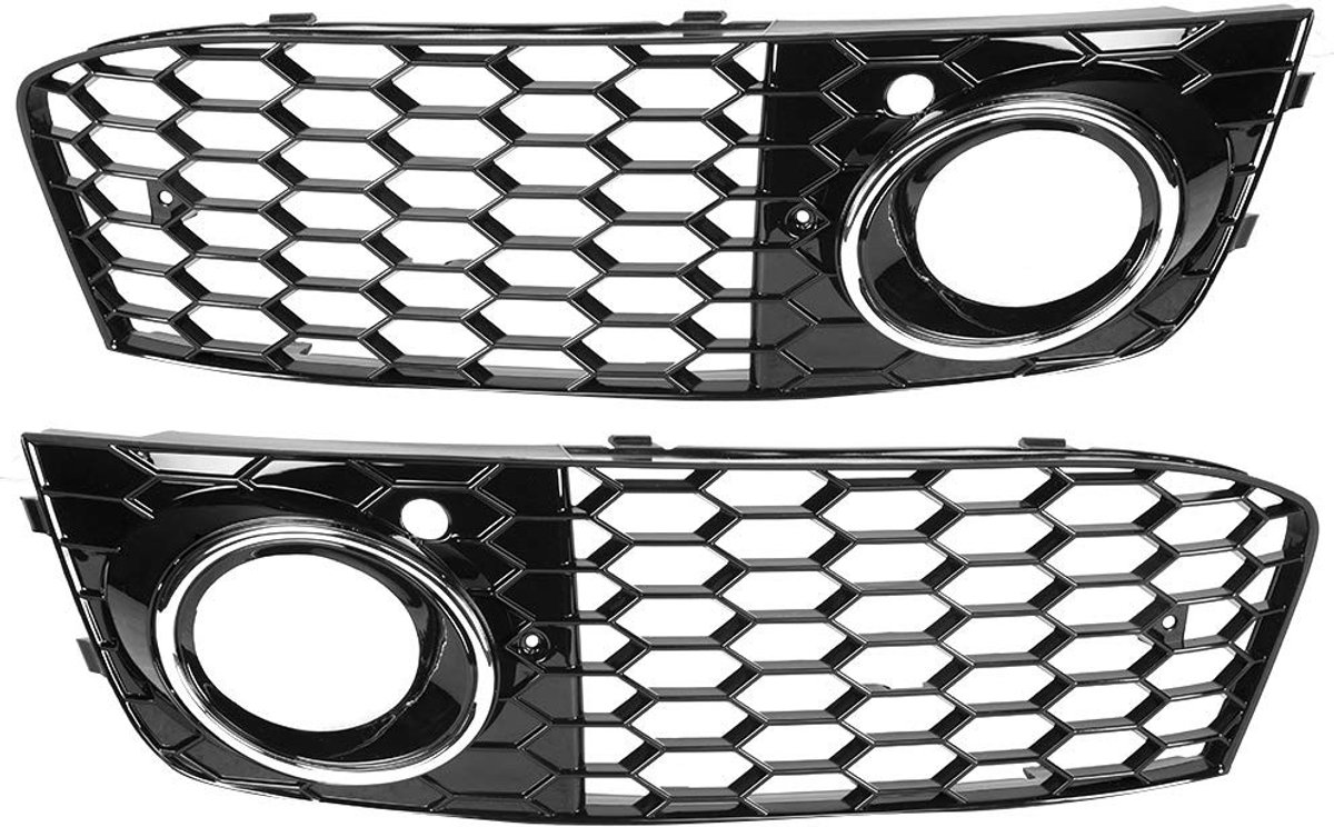 Dailygoods- Mistlampafdekking Galvaniseren - Lampframe - Gaasrooster - Meshafdekking - Voor B8 2009-2011 - 100% Nieuw - ABS Materiaal - Mistlamprooster