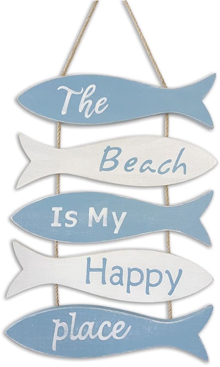 Dailygoods- Wanddecoratie Houten Bord Nautisch Thema - Wanddecoratie