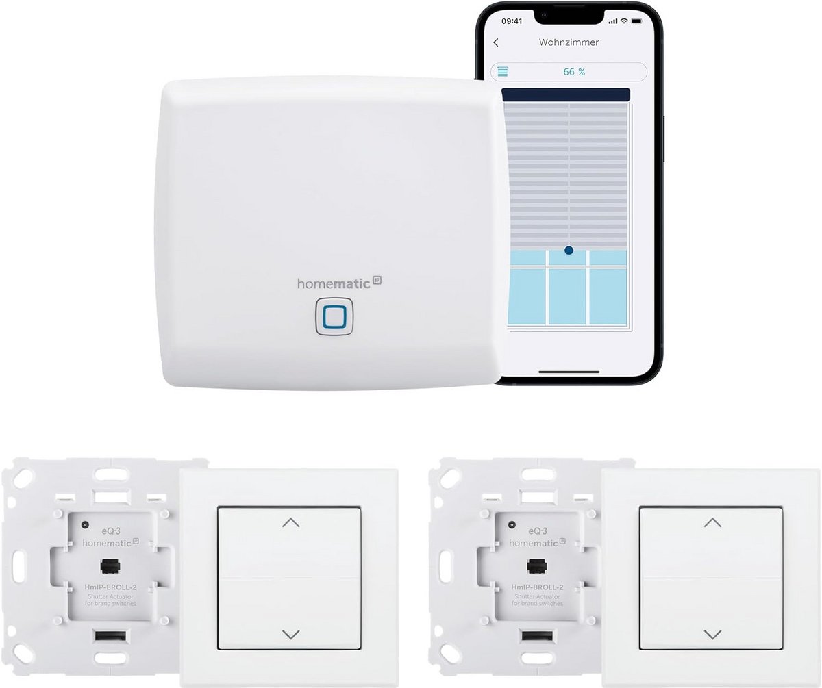 Smart Home Set - Rolluik Bediening - Automatisch Huis - App en Spraakbesturing - 2 Rolluiken - Wit Grijs
