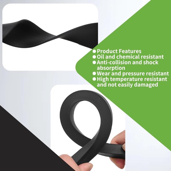 Non-slip rubberen rol van 3 mm x 50 mm x 1 m voor isolatie, antivibratie en industriële bescherming, perfect voor deuren, ramen en werkplaatsen — afbeelding 3