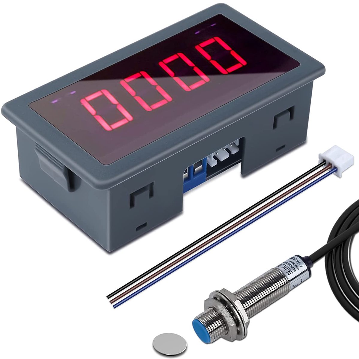 Digitale Toerentalmeter - Snelheidsmeter Motor - Precisie Meting - LED Display - 7.9x3.9x2.6 cm - Zwart