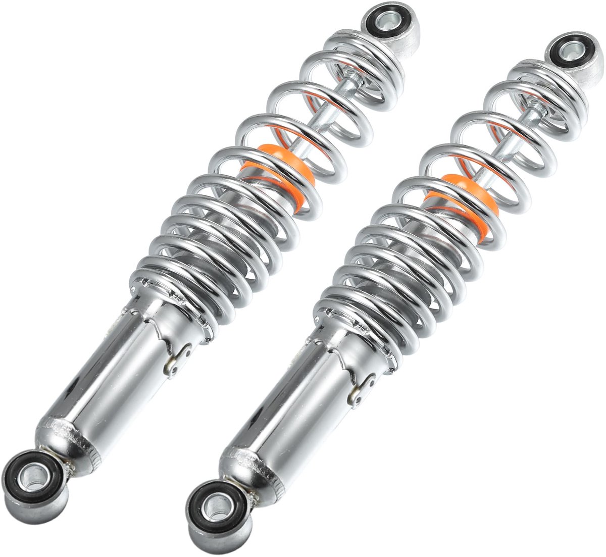 Motorfiets Schokdemper - Achtervering Demper - Comfortabel Rijden - Verstelbare Druk - 310mm Oog tot Oog - Chroom Zilver