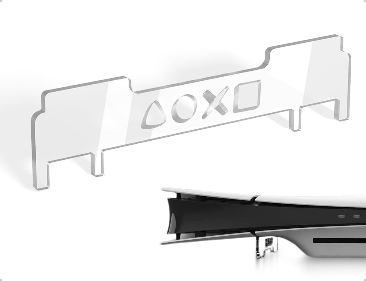 Dailygoods- Koelstandaard Transparant Acryl - Horizontale Beugel - Stabiele Ondersteuning - Ventilatie - Duurzaam - Geschikt voor PS5 Slim - Gameconsolehouder