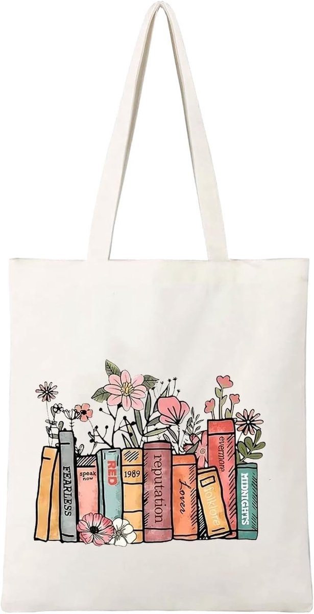 Draagtas Canvas - Shopper Tas - Boodschappen Doen - Opvouwbaar Ontwerp - 40x35cm - Wit