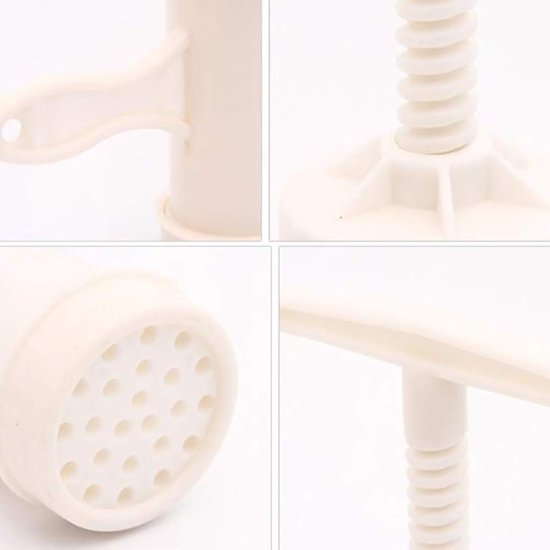 Plastic handmatige pastamaker - noedelpers - spaghetti-maker - keuken gereedschap - wit — afbeelding 5