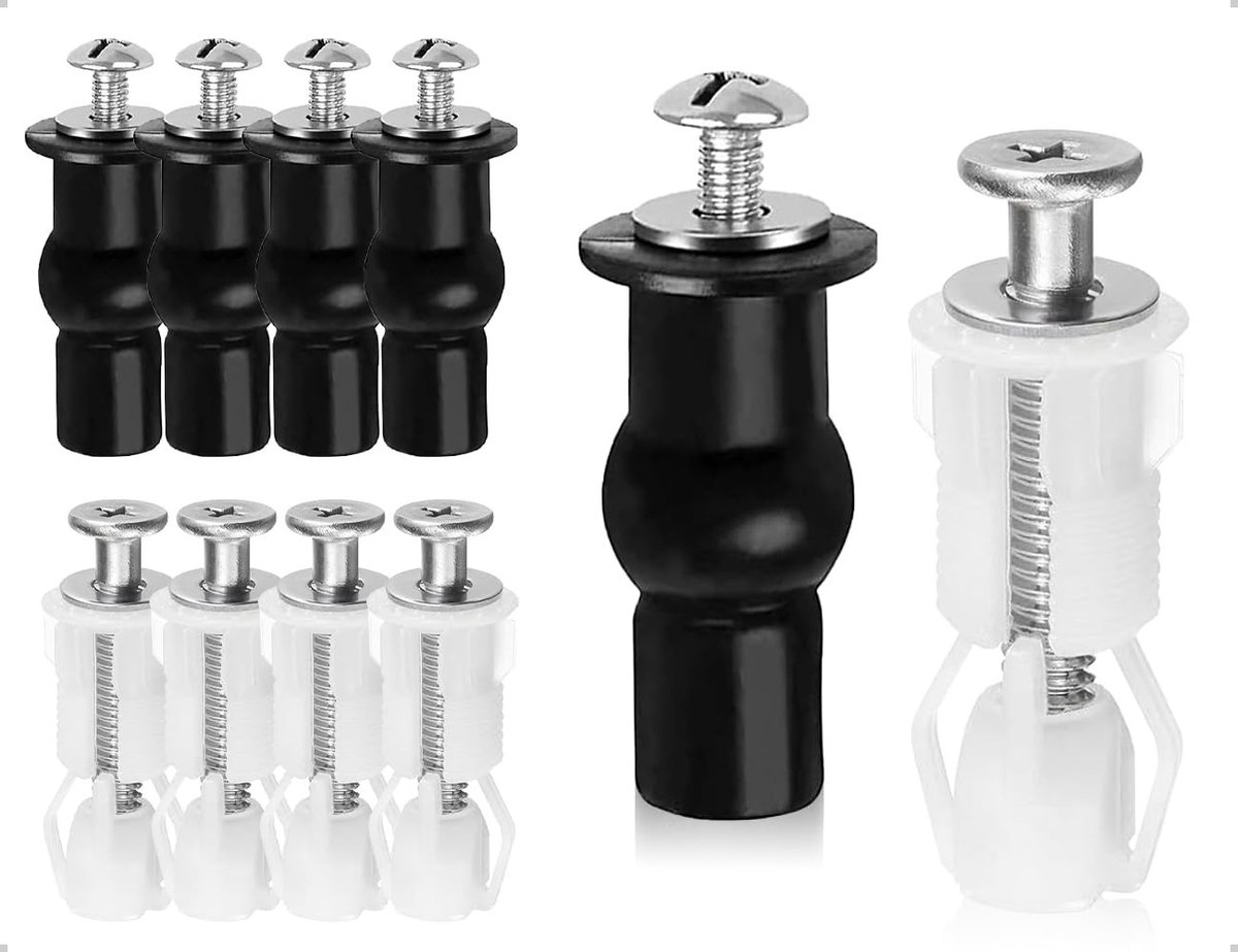 Dailygoods- WC-Brilbevestiging 8 Stuks - Toiletzitting Bevestiging - Rubber/Uitbreidingsbouten - Roestvrij Staal - Betrouwbaar en Stabiel - Comfortabel Gebruik
