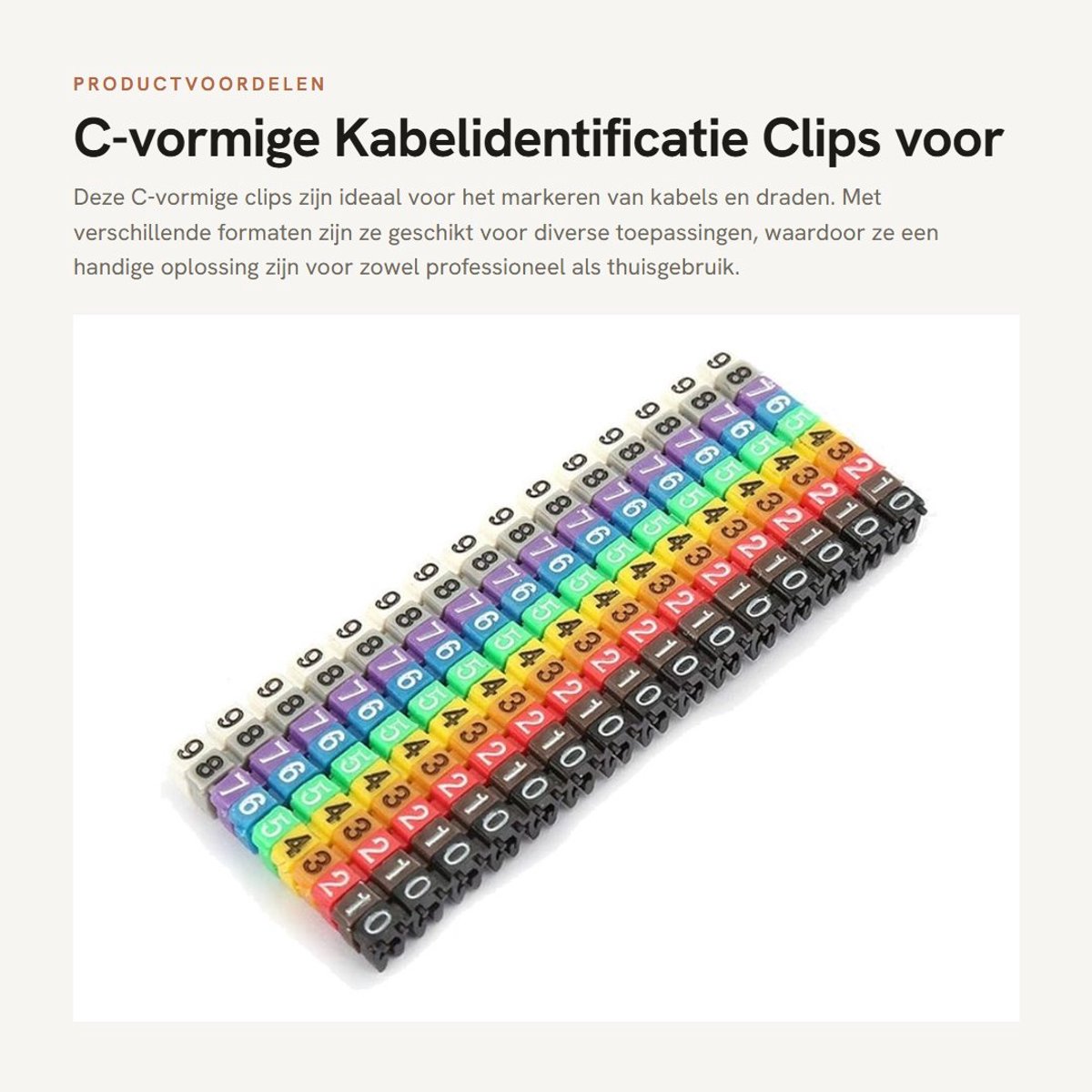 Dailygoods - C-vormige Kabelidentificatie Clips voor Draadmarkering