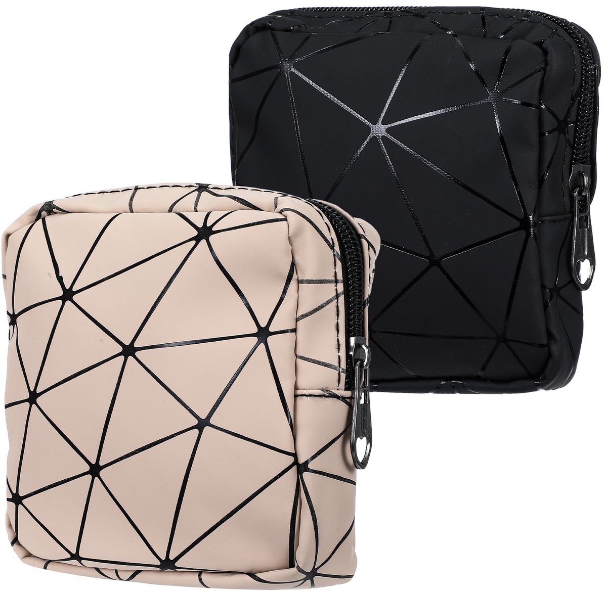 Dailygoods- Menstruatiezak Draagbaar - Opbergtas voor Maandverband - 2 Stuks - Polyester Vezel - Privacy Bescherming - 5,12 x 5,12 x 1,38 inch - Periode Tas