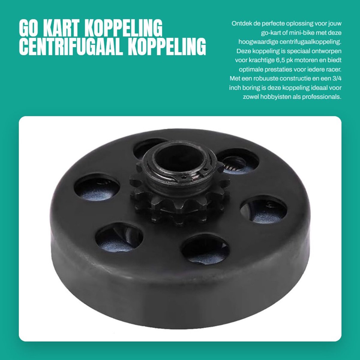 Dailygoods- Centrifugaal Koppeling 3/4 Inch Boring - Go Kart Koppeling - Ketting #35 - 12 Tanden - Hoogwaardig Ijzer - Eenvoudige Installatie