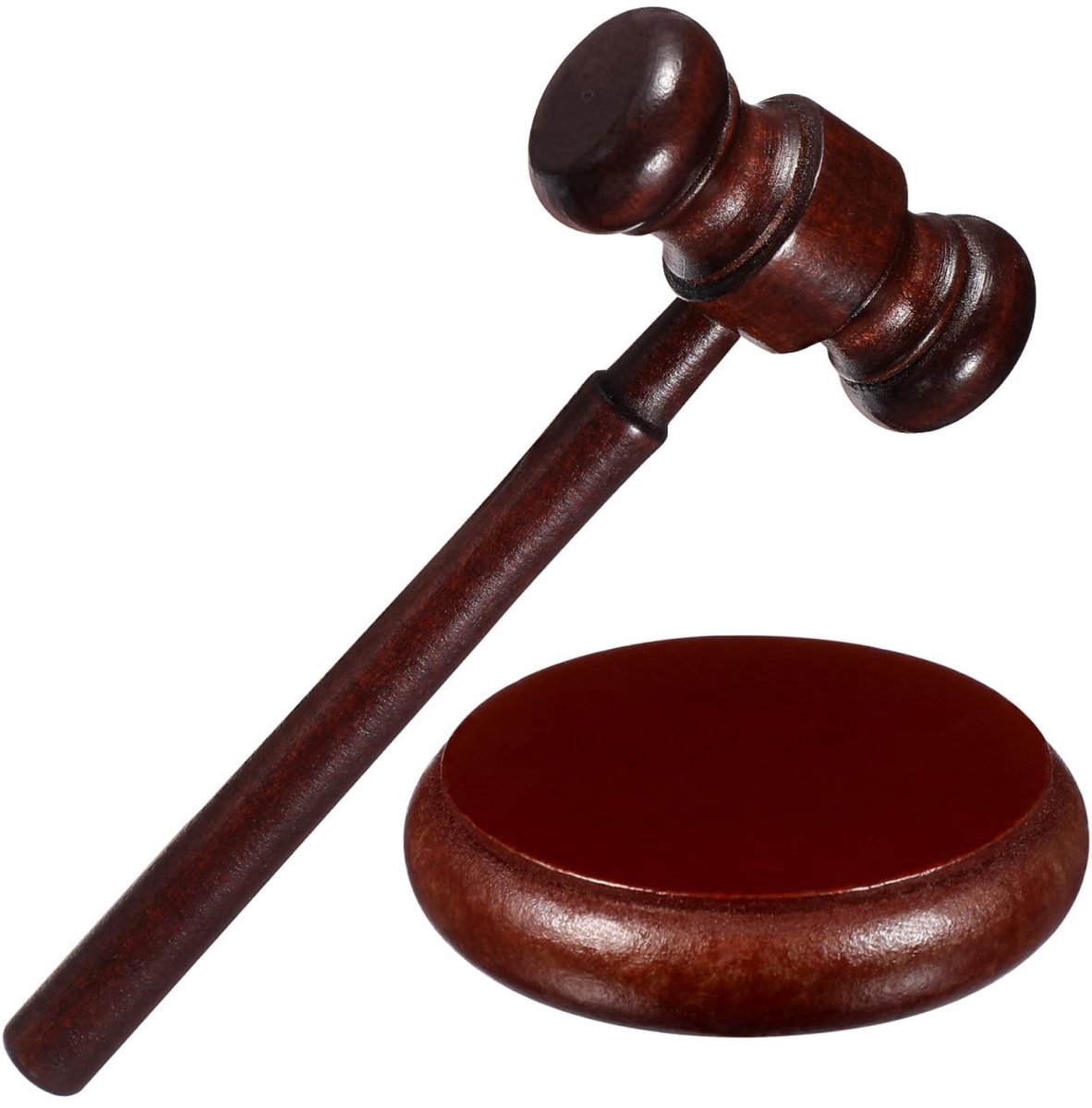 Dailygoods- Rechterhamer praktische justitiële hamer - Voorzittershamer - Houten hamer - Veilig hout - Helder geluid - Perfect voor rechters en jurastudenten - Veilinghamer