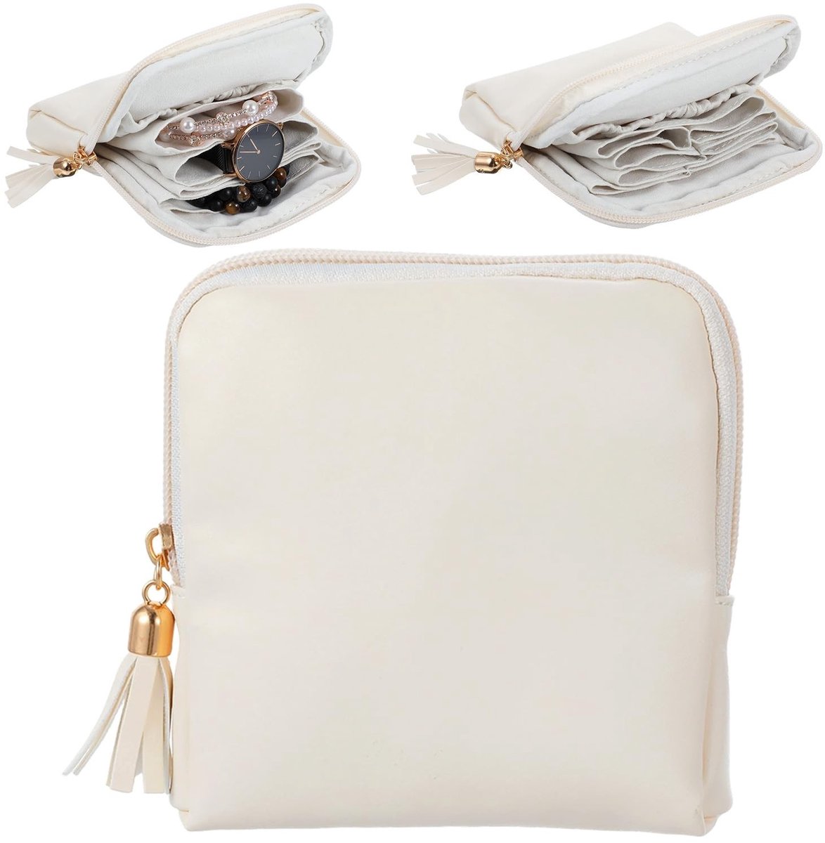 Dailygoods- Sieradendoosje Klein - 6-laags - Sieradenkistje Meisje - Reissieradenbox - Kunstleer - Waterafstotend