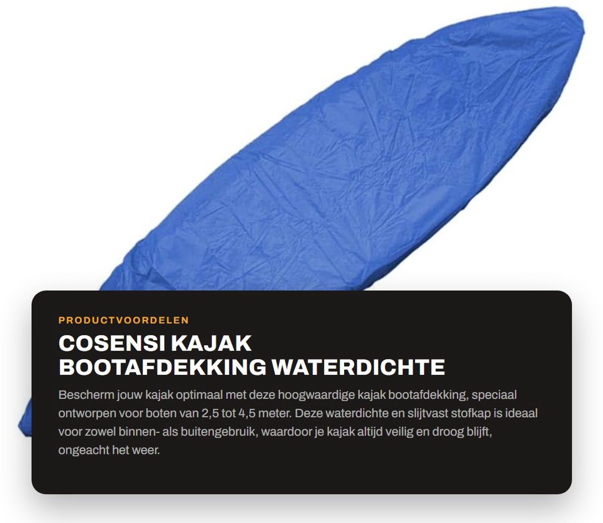 Dailygoods- Kajak Afdekking Waterdicht - Kajakboothoes - Afdekzeil Boot - Oxfordstof - 3-5m - Duurzaam en UV-bestendig - Boothoes