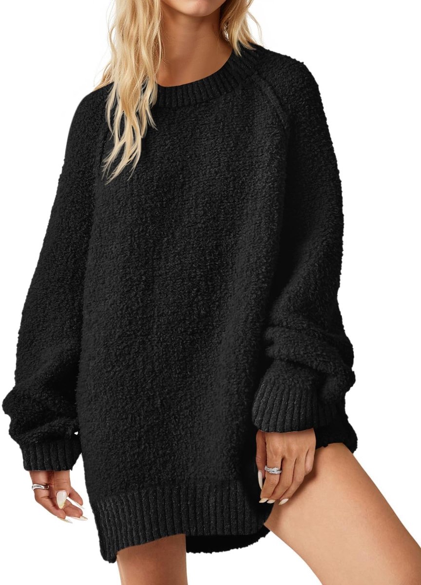 Dailygoods- Damestrui Dunne Teddyfleece - Lange Mouwen - Ronde Hals - Oversized - Casual - Comfortabel Draaggevoel - Fleecepullover