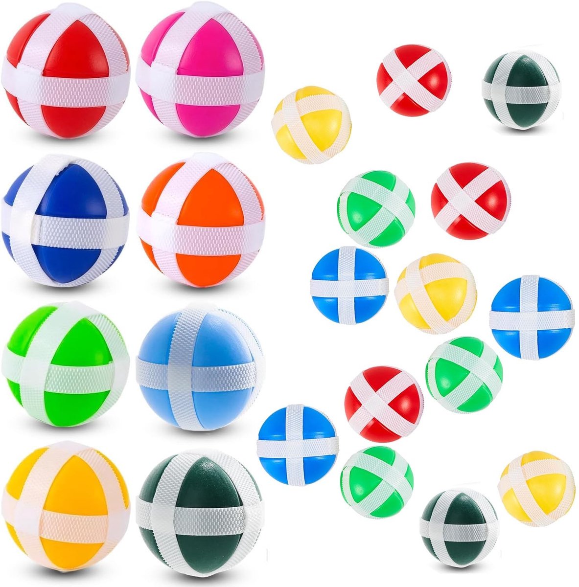 Dailygoods- Klittenbandbalspel 40 stuks - Vangbalspel - Paddlebal Spel - Werpspel voor binnen/buiten - Kinderdarts - Lichtgewicht en draagbaar
