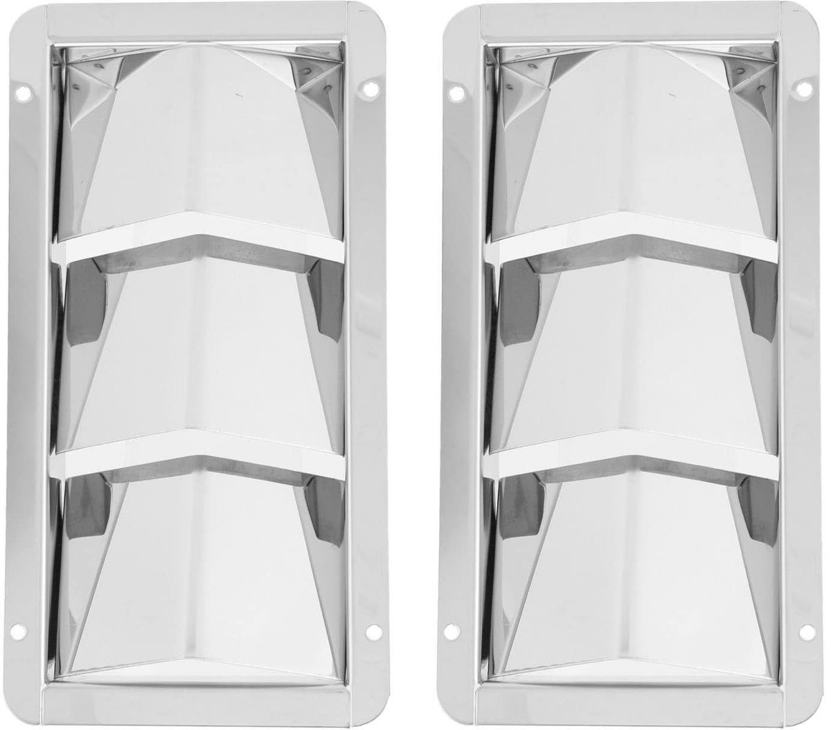 Dailygoods- Ventilatierooster 210x110mm - Bootventilatierooster - Roestvrij Staal - 3 Slots - Jaloezieën - Betrouwbare Marine Vent - Bootvent