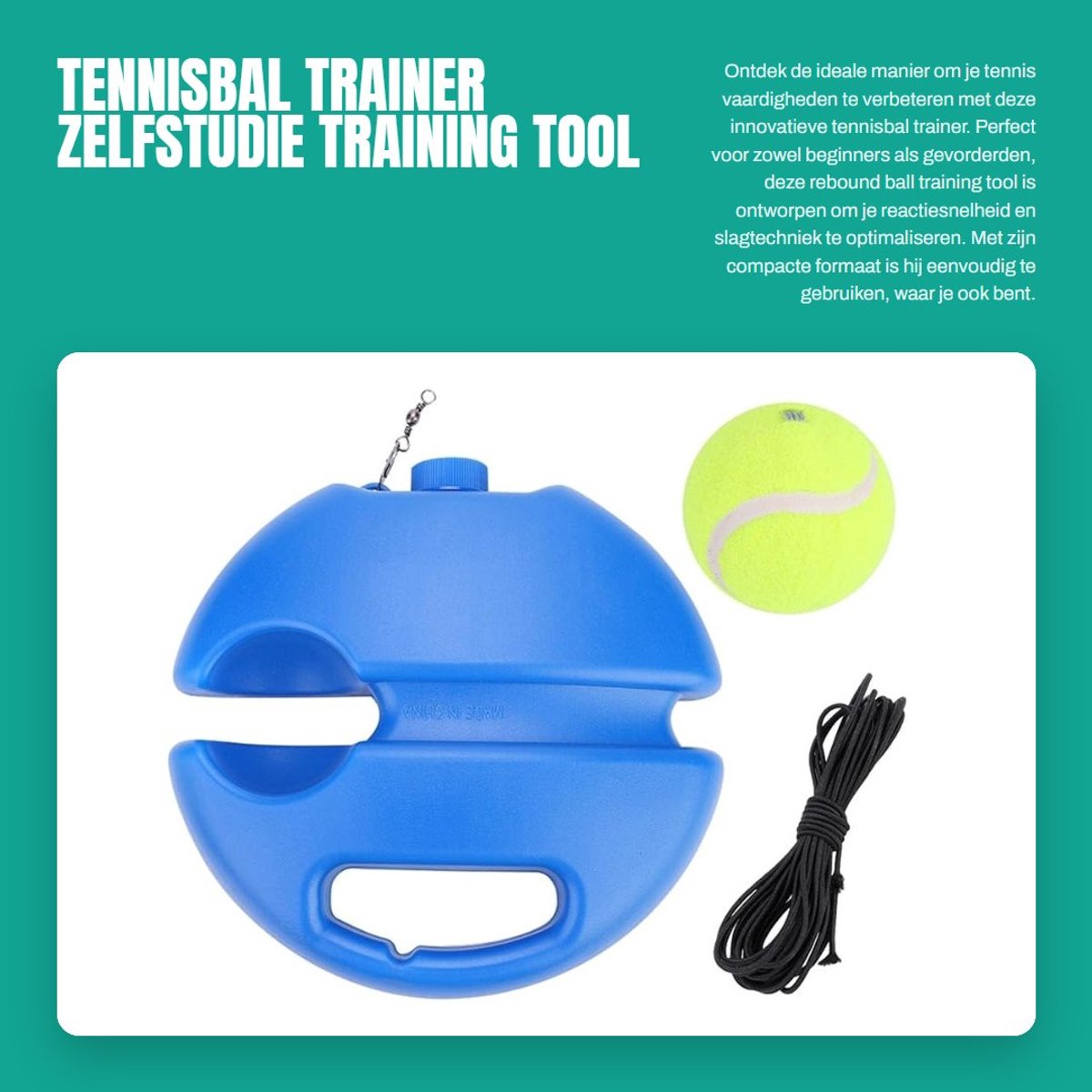 Dailygoods- Tennisbal Trainer Zelfstudie - Reboundbal - Trainingshulpmiddel - Handgreep - Fitness - Outdoorsport - Tennis Oefenbal