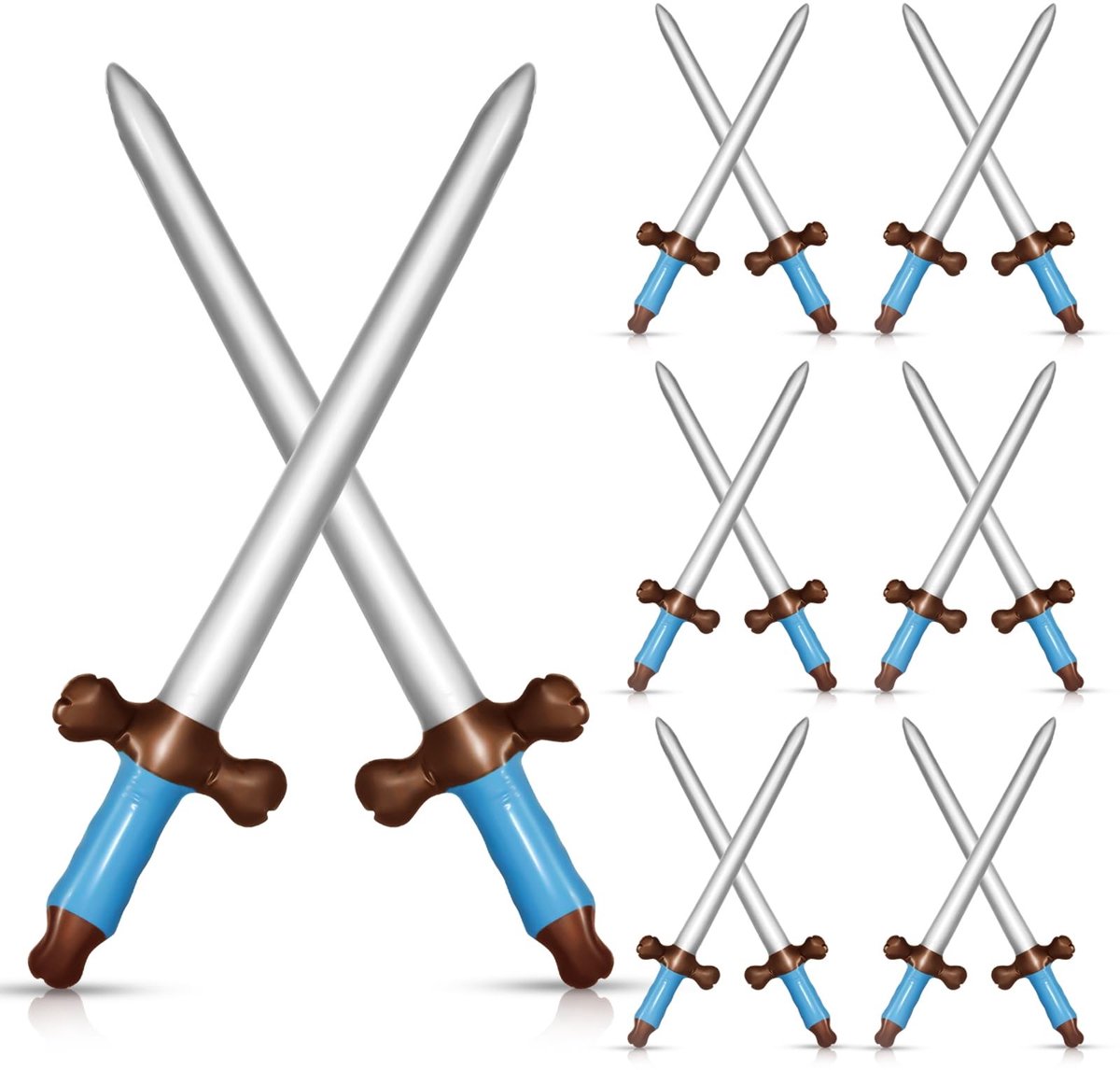 Dailygoods- Opblaasbare Zwaarden Set - 12 Stuks - 24 Inch - Piraten Zwaarden - Verjaardag/Thema Feest - Cosplay Benodigdheden - Podium Rekwisieten - Piratenzwaard