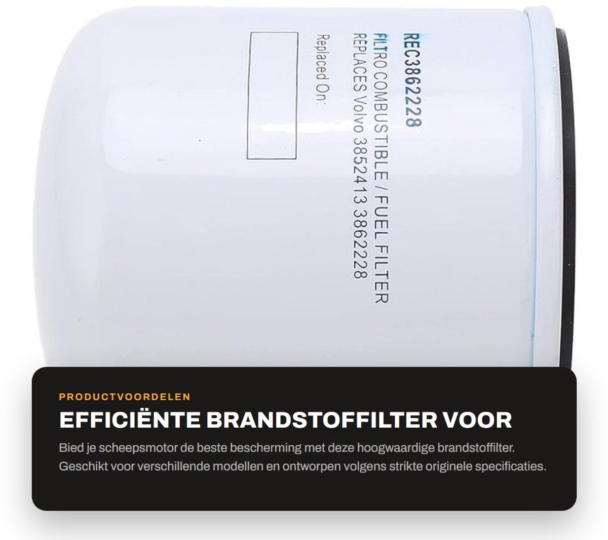 Dailygoods- Brandstoffilter Efficiënte filtratie - Vervanging voor Johnson/Evinrude - Marine brandstof-waterscheidfilter - Metalen constructie - OE-nummers 3862228/3852413 - Vermindert motorbeschadiging