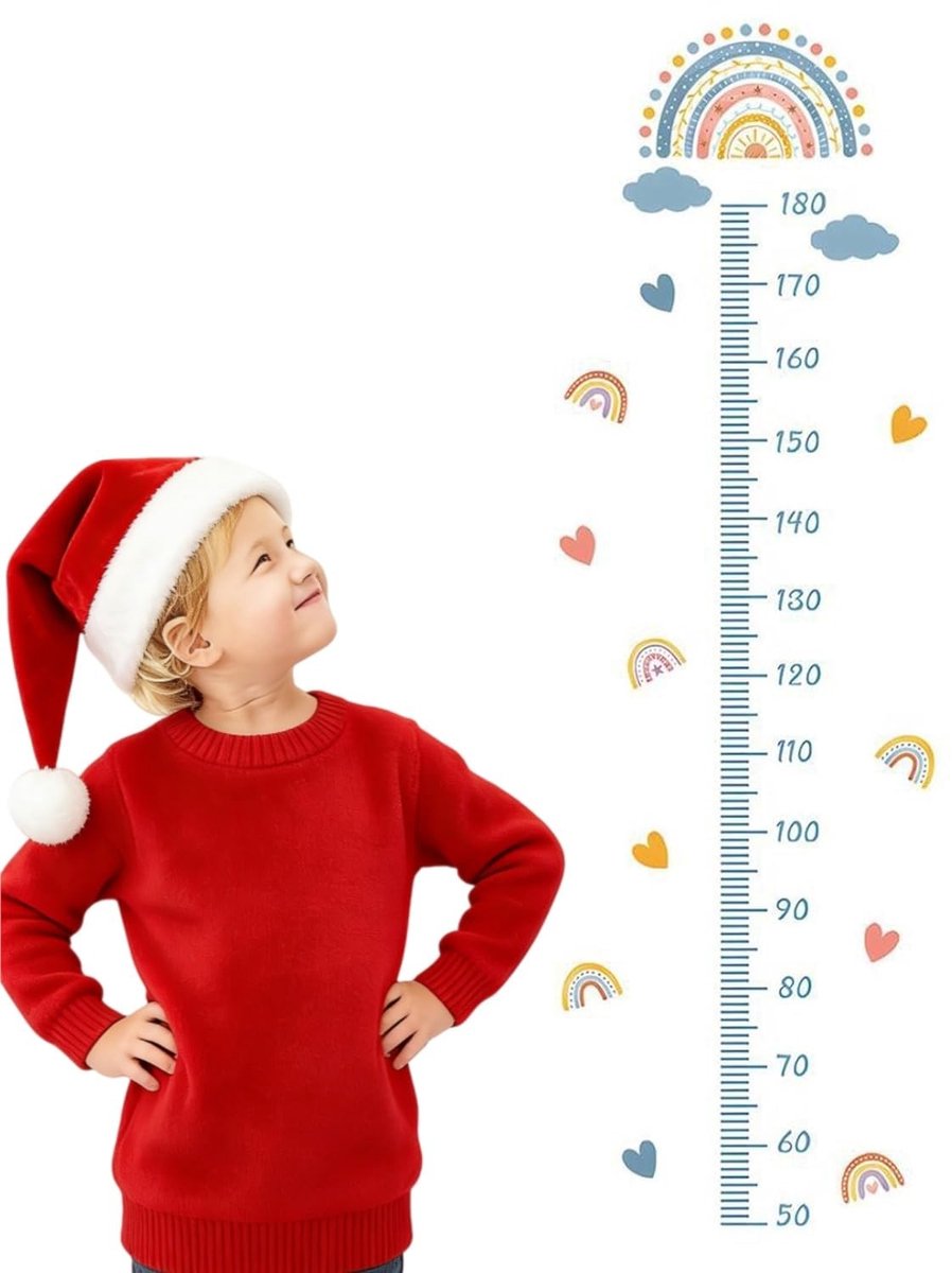 Dailygoods- Duimstok Hoogtemeter 50-180 cm - Muursticker - Kinderdecoratie - Waterdicht PVC - Cartoonpatronen - Geschikt voor meisjes