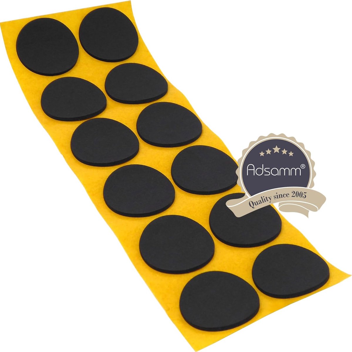 12x Zelfklevende Antislip Pads Zwart Rond 40 mm EPDM Rubber Plakvoetjes