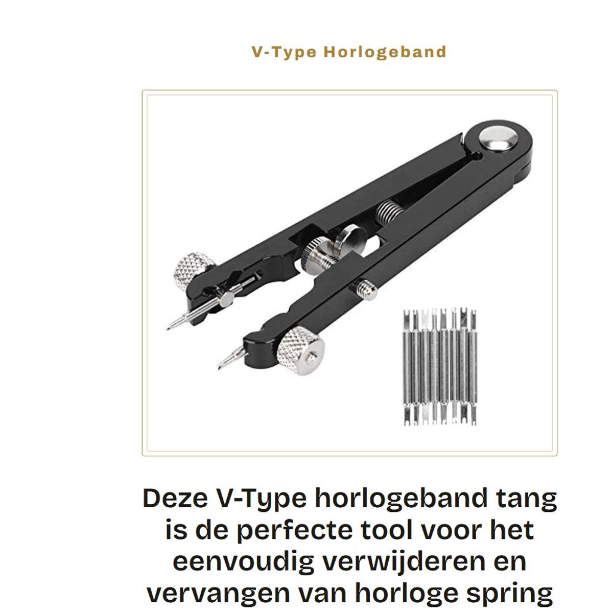Dailygoods- Springbar Tang V-Type - Horlogeband Tool - Horloge Armband Verwijderaar - Vervang Tool - Reparatie Accessoire - Zwart