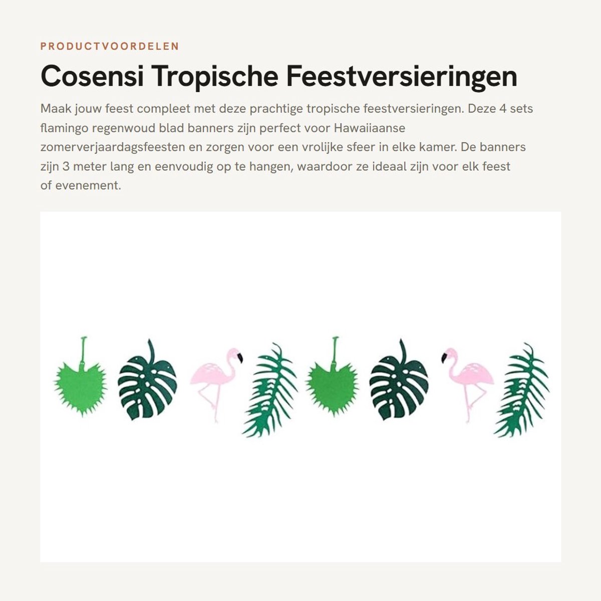 Dailygoods- Feestversieringen 4 Sets - Tropische Flamingo/Blad Banner - Hawaiiaanse Verjaardag - Decoratie 3M - Perfect voor Feestkamer - Feestdecoratie