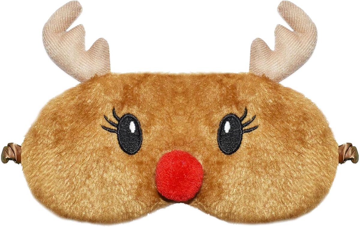 Kerst Rendier Oogmasker - Voor Kinderen en Volwassenen - Slaapmasker voor Reizen en Dutjes