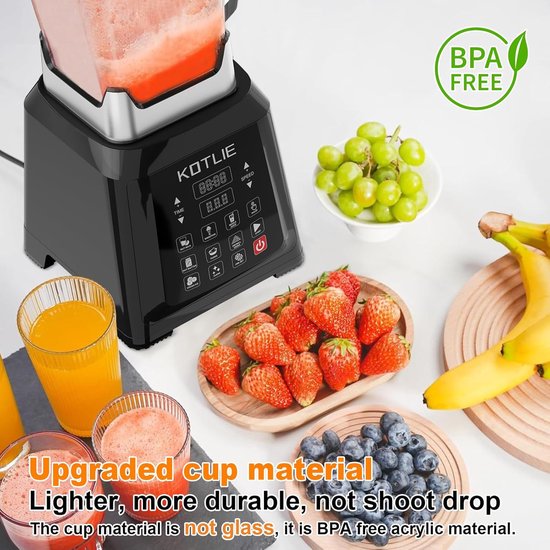 SnelShoppen - Tafel Mixer 2L - Keuken Blender met 7 Functies - Zelfreinigende Functie - Voor Milkshakes, Sappen en Meer - Ideaal voor Gezinnen van Snelshoppen — afbeelding 5