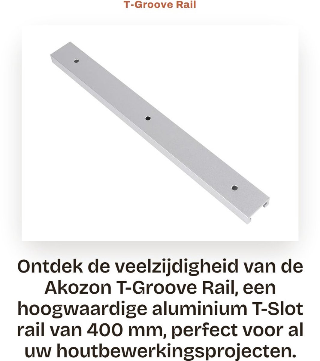 Dailygoods - T-Groove Rail - Aluminium T-Slot 400mm - Houtbewerking - Routertafel - Precisie en stabiliteit - Ideaal voor professionele klussen