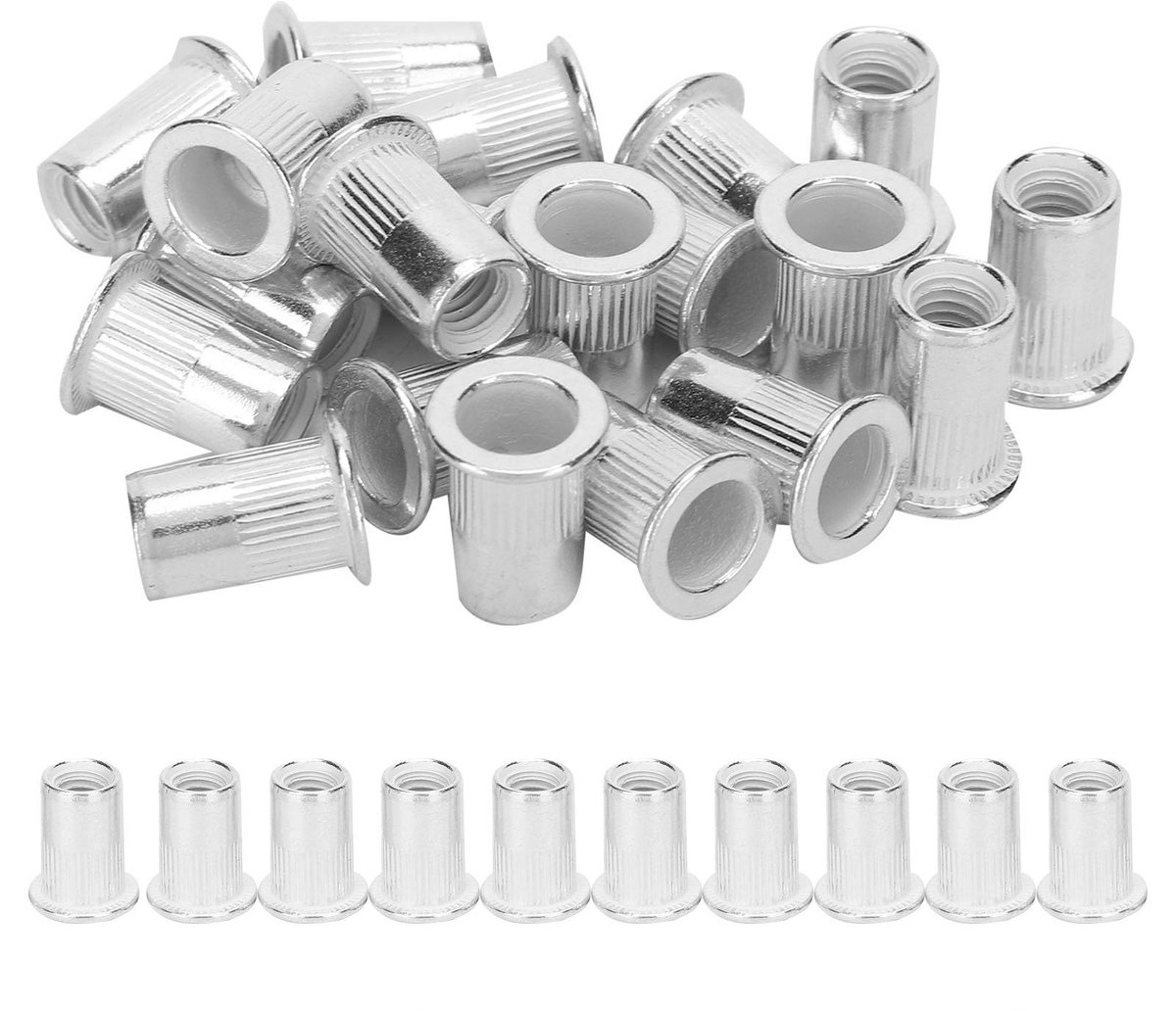 Dailygoods- Klinknagelmoer 200 Stuks - Aluminium Blindklinkmoeren - Bevestigingsaccessoire M6 - Professionele Kwaliteit - Geschikt voor Meubelproducten - Blindklinkmoer