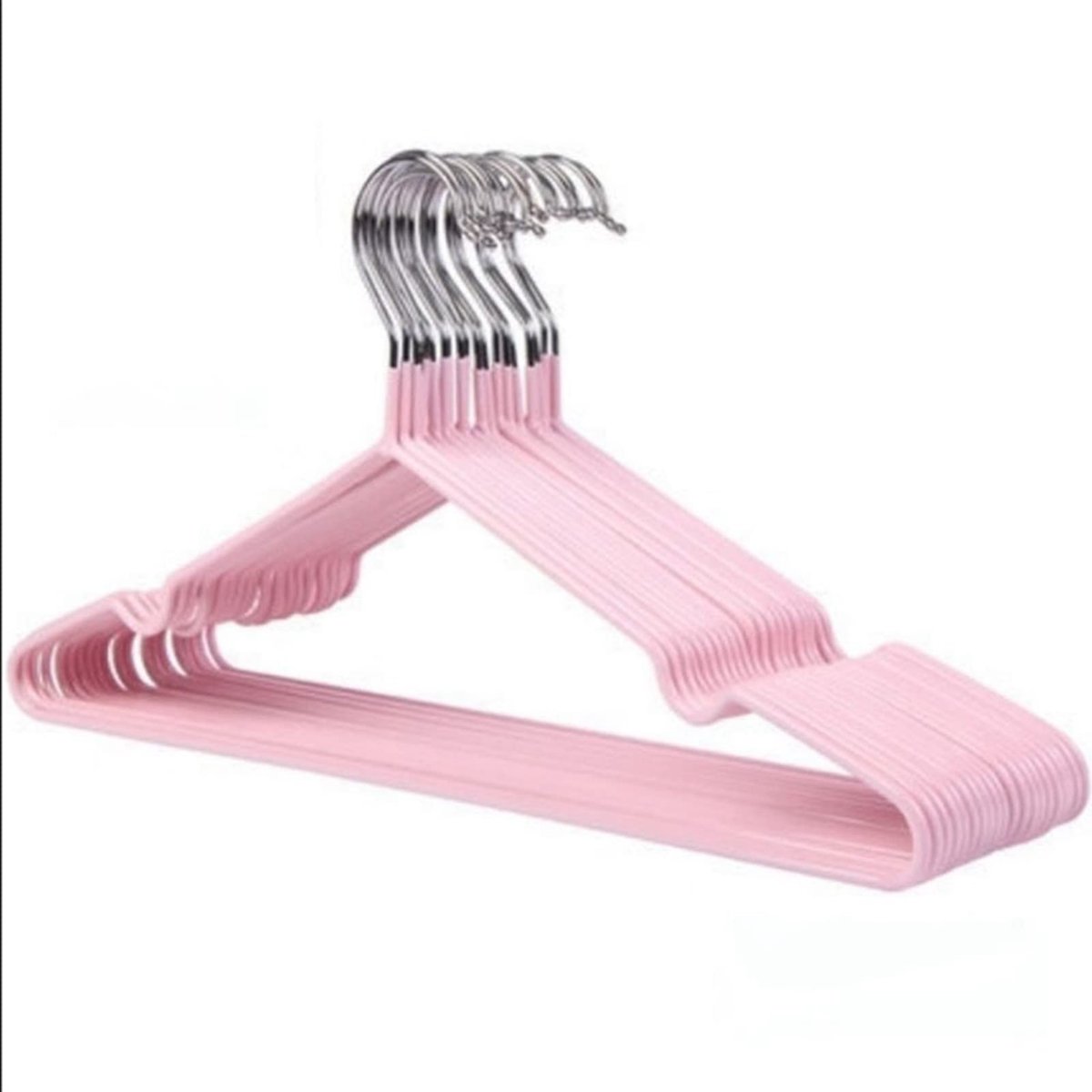 Dailygoods- Kleerhangers Ruimtebesparend - 10 Stuks - Roestvrij Staal - Antislip - Robuuste Hangers - Voor Jassen/Jurken - Kledinghangers