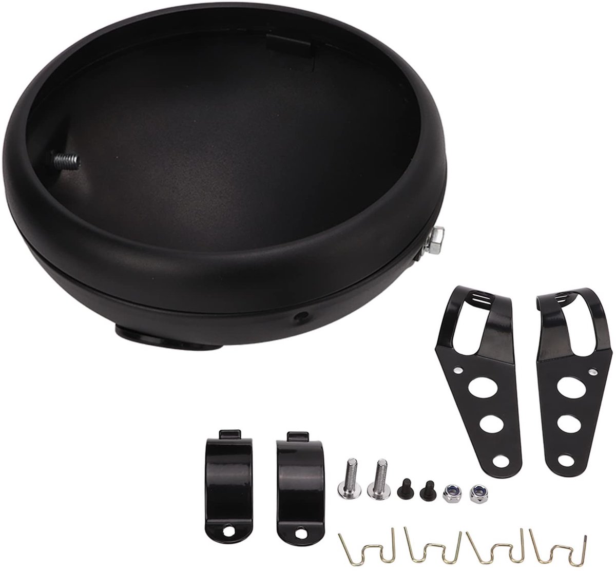 Dailygoods- Motorfiets Koplampbehuizing 7 Inch - Koplampbeugel - LED-koplamp - Vorkbuizen 38-51 mm - Eenvoudige installatie - Verstelbare clips