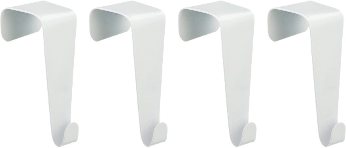 Dailygoods- Raamhaken Set - Decoratieve Haken - Deurhaken - Voor Seizoensdecoratie - Zonder Boren/Lijmen - Gepoeerdercoat/Wit - 4 Stuks/4 cm