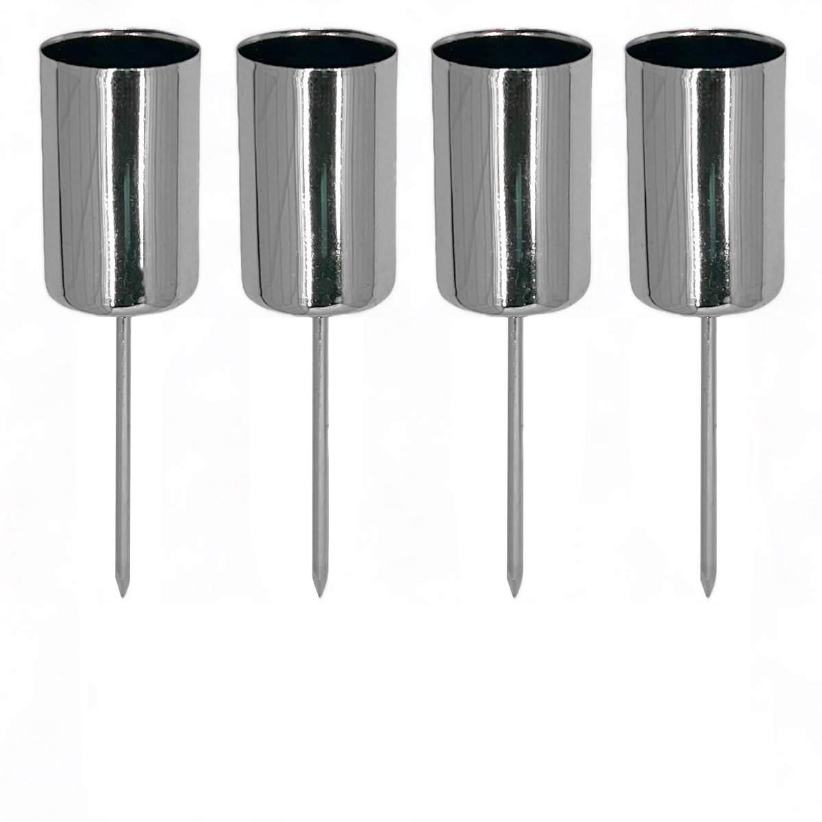 Dailygoods- Adventskaarsenhouder 4-delig - Metalen Kaarsenhouder - Staafkaarsenhouder - Kaarsenhouder voor Adventskrans - Ø 2,5 cm - 6 cm - Elegante Ontwerp