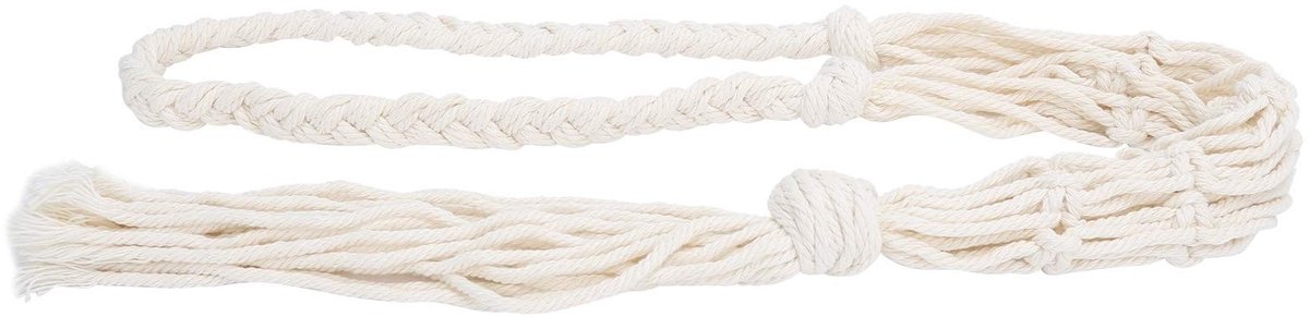 Dailygoods- Wijnfleshouder Boheemse Stijl - Hangend - Katoenen Touw - Decoratie - 86 cm - Lichtgewicht - Wijnopberger