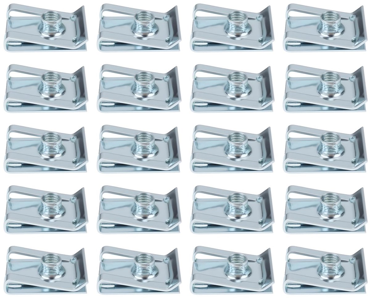 Dailygoods- Moeren M5 Gegalvaniseerd - 20 Stuks - Motorfiets/Scooter Bevestiging - Corrosiebestendig - Duurzaam - Voor Plaatdikte 0,5-4,0 mm - Bevestigingsmoeren