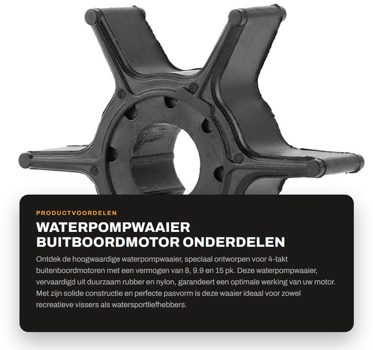 Dailygoods - Waterpompwaaier - Buitboordmotor Onderdelen - Rubber en Nylon - Geschikt voor 4-takt Motoren - Waterpomp Impeller - 63V-44352-01