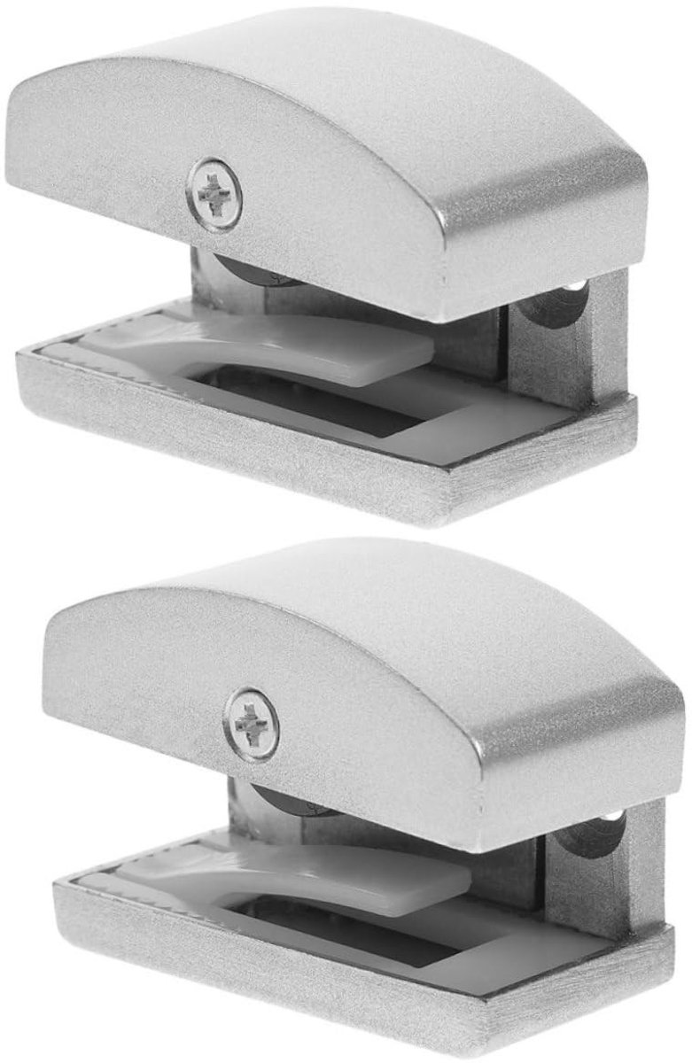 Dailygoods- Doucheschuifdeurstopper Verstelbaar - Vloergeleider - Deurgeleider Schuifdeur - Aluminiumlegering - Rubber - 5 x 4,2 x 2,5 cm