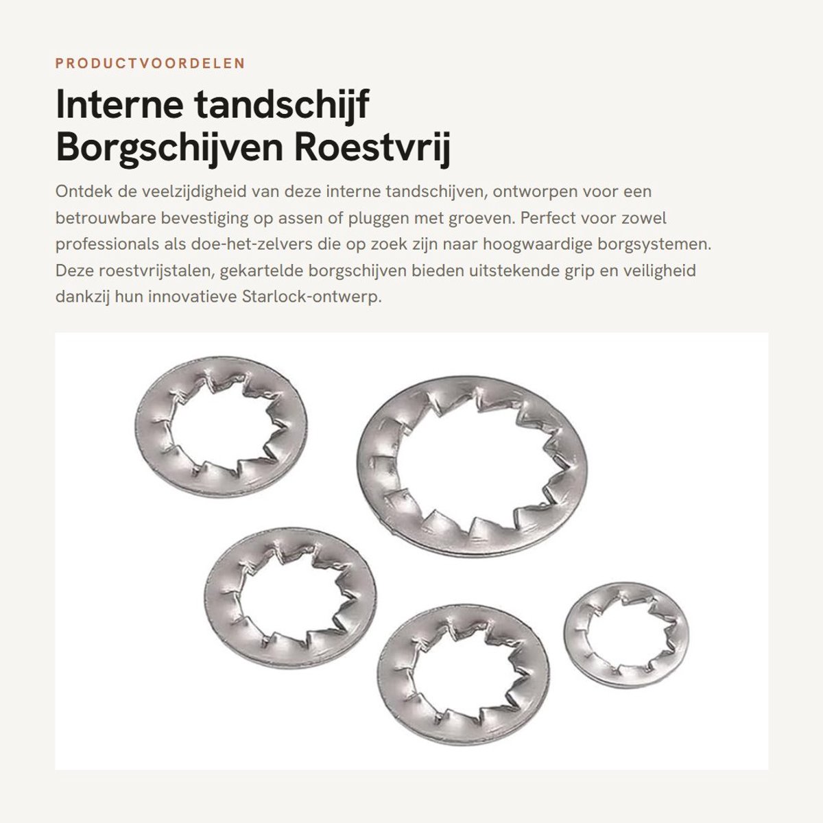 Dailygoods- Borgschijf Roestvrij Staal - Starlock Schijven - Borgringen Assortiment - Binnentand - Gekartelde Borgschijf M12 - 30 Stuks - Borgring