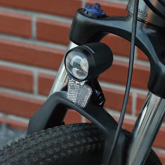 Fiets Voorlicht - Dynamo Lamp - Veilig Fietsen - Dubbele Lens - 50 Lux - Zwart — afbeelding 3
