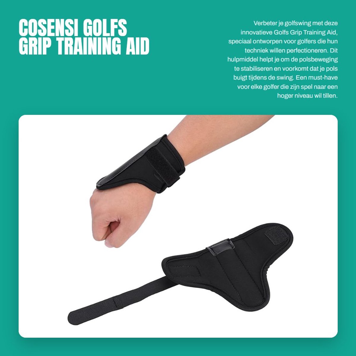 Dailygoods- Polsbrace voor Golf - Polssteun - Duimbrace - Training Hulp - Neopreen - Verstelbaar en duurzaam
