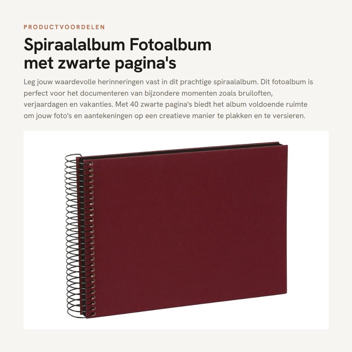 Dailygoods- Fotoalbum 24 x 17 cm - Herinneringsalbum met 40 pagina's - Linnen - Plakalbum - Duurzaam - Voor foto's en versieringen