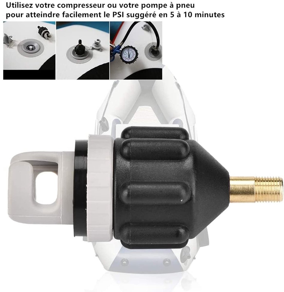Dailygoods - Kajak-adapter - Kajakpomp-connector - Lichtgewicht en compact - Ventieladapter - Voor opblaasbare sup en pneumatische boot - Geschikt voo...