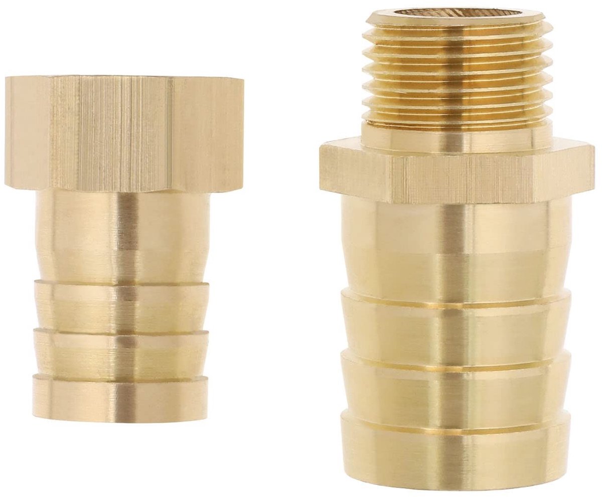 Dailygoods - Messing Barb Reducer - Slangfitting Adapter - Goud - Slangverbinding - Voor Luchtpijp en Waterpijp - 19mm tot 25mm
